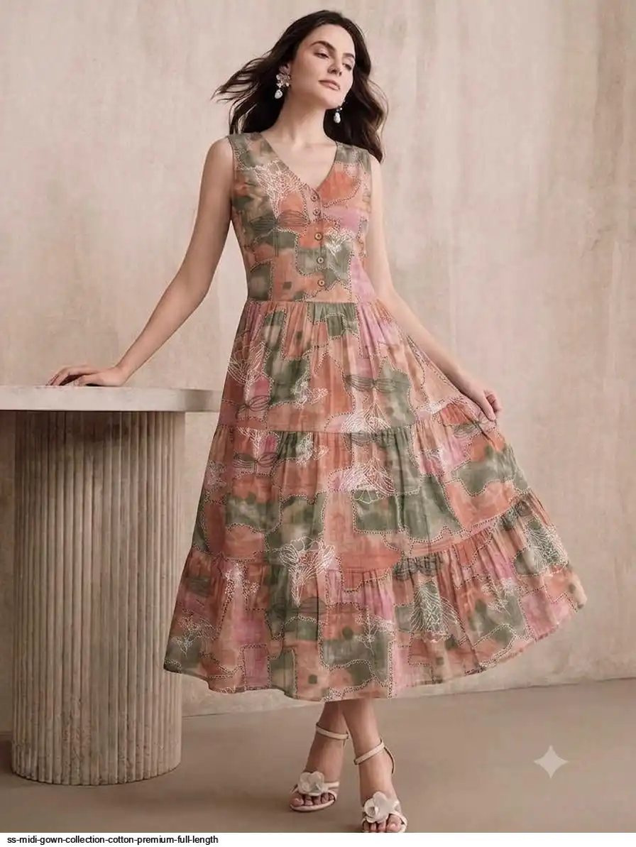 SS MIDI GOWN COLLECTION COTTON PREMIUM FULL LENGTH B