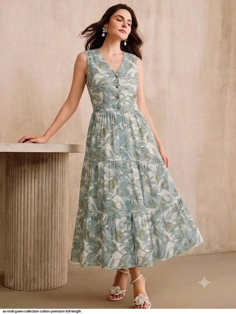 SS MIDI GOWN COLLECTION COTTON PREMIUM FULL LENGTH D