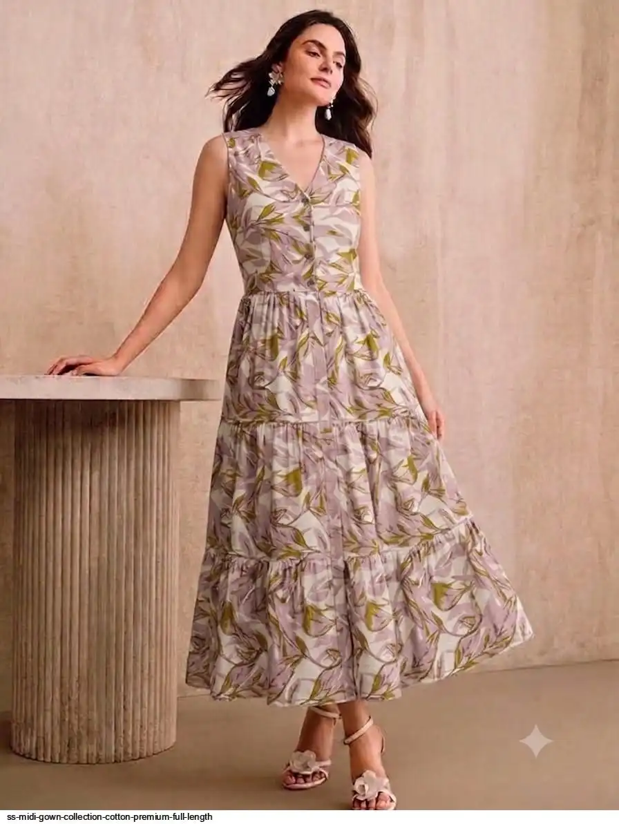 SS MIDI GOWN COLLECTION COTTON PREMIUM FULL LENGTH F