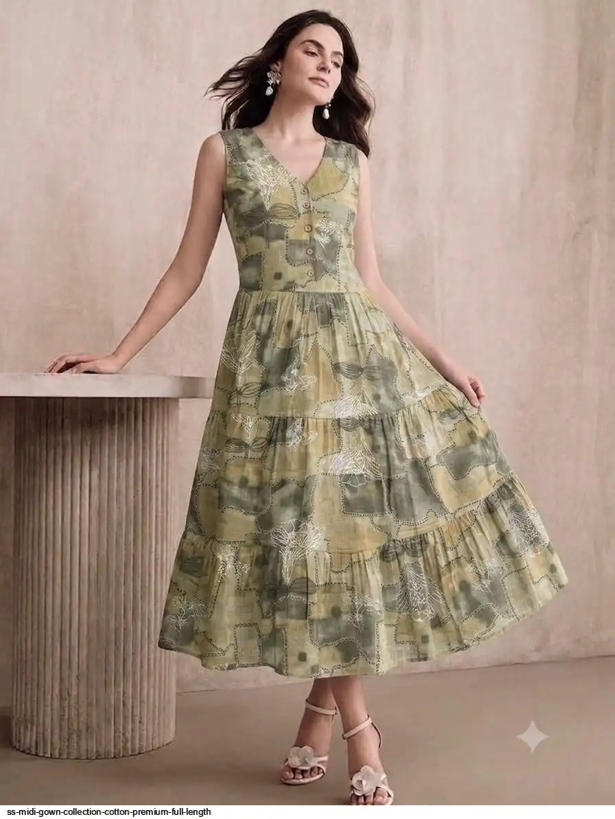 SS MIDI GOWN COLLECTION COTTON PREMIUM FULL LENGTH G
