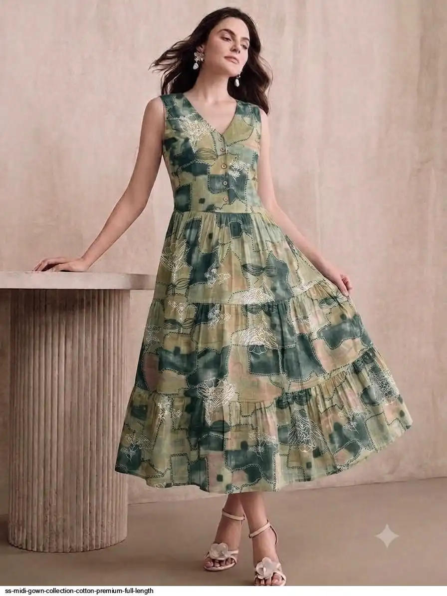 SS MIDI GOWN COLLECTION COTTON PREMIUM FULL LENGTH H