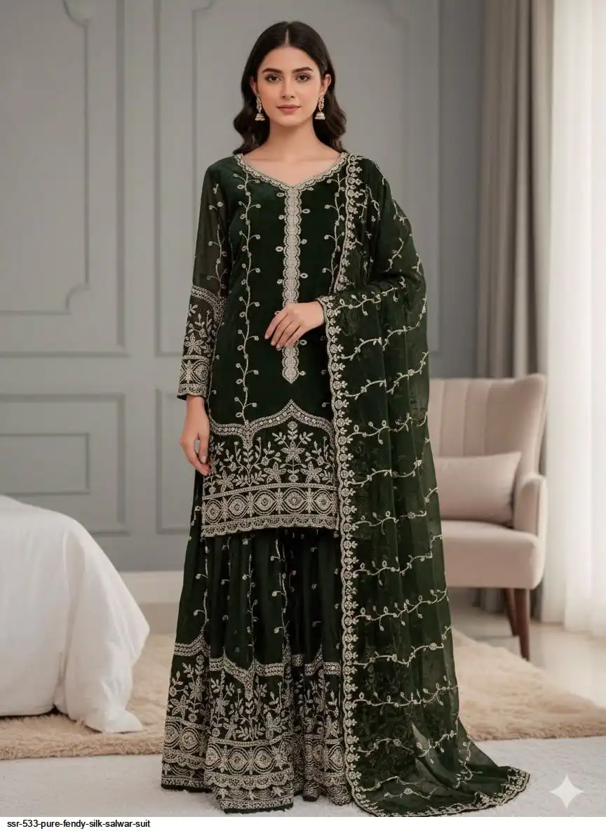 SSR 533 PURE FENDY SILK SALWAR SUIT 1