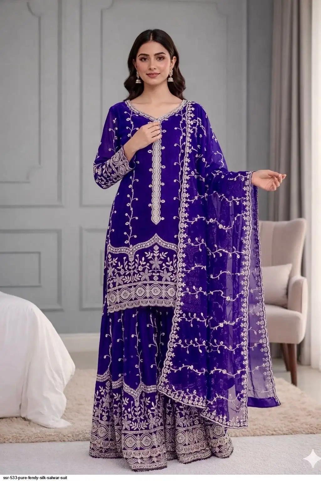SSR 533 PURE FENDY SILK SALWAR SUIT 2