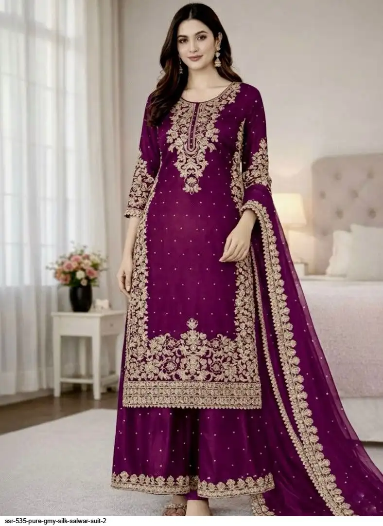 SSR 535 PURE GMY SILK SALWAR SUIT 2 B