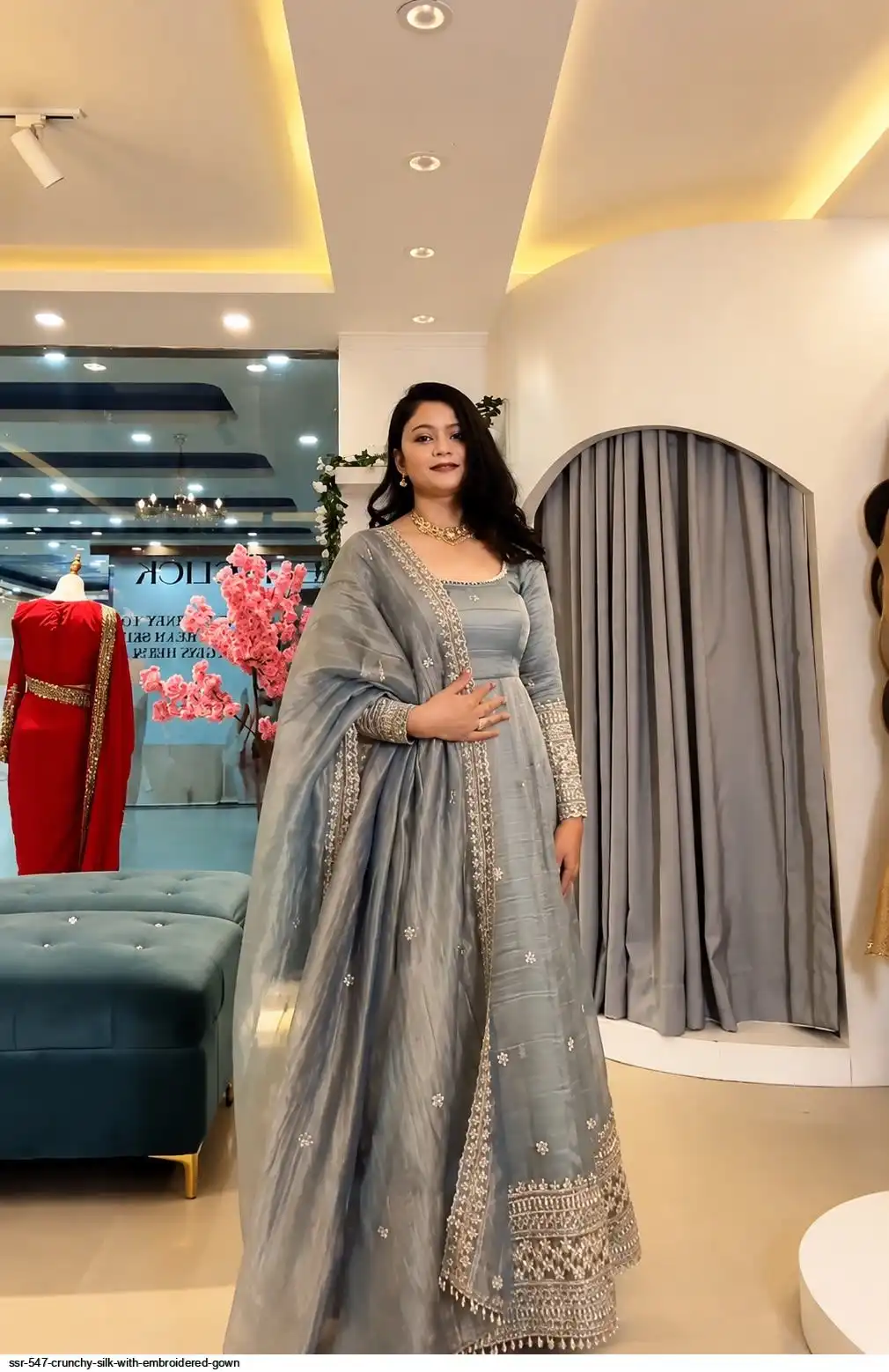 SSR 547 CRUNCHY SILK WITH EMBROIDERED GOWN 1