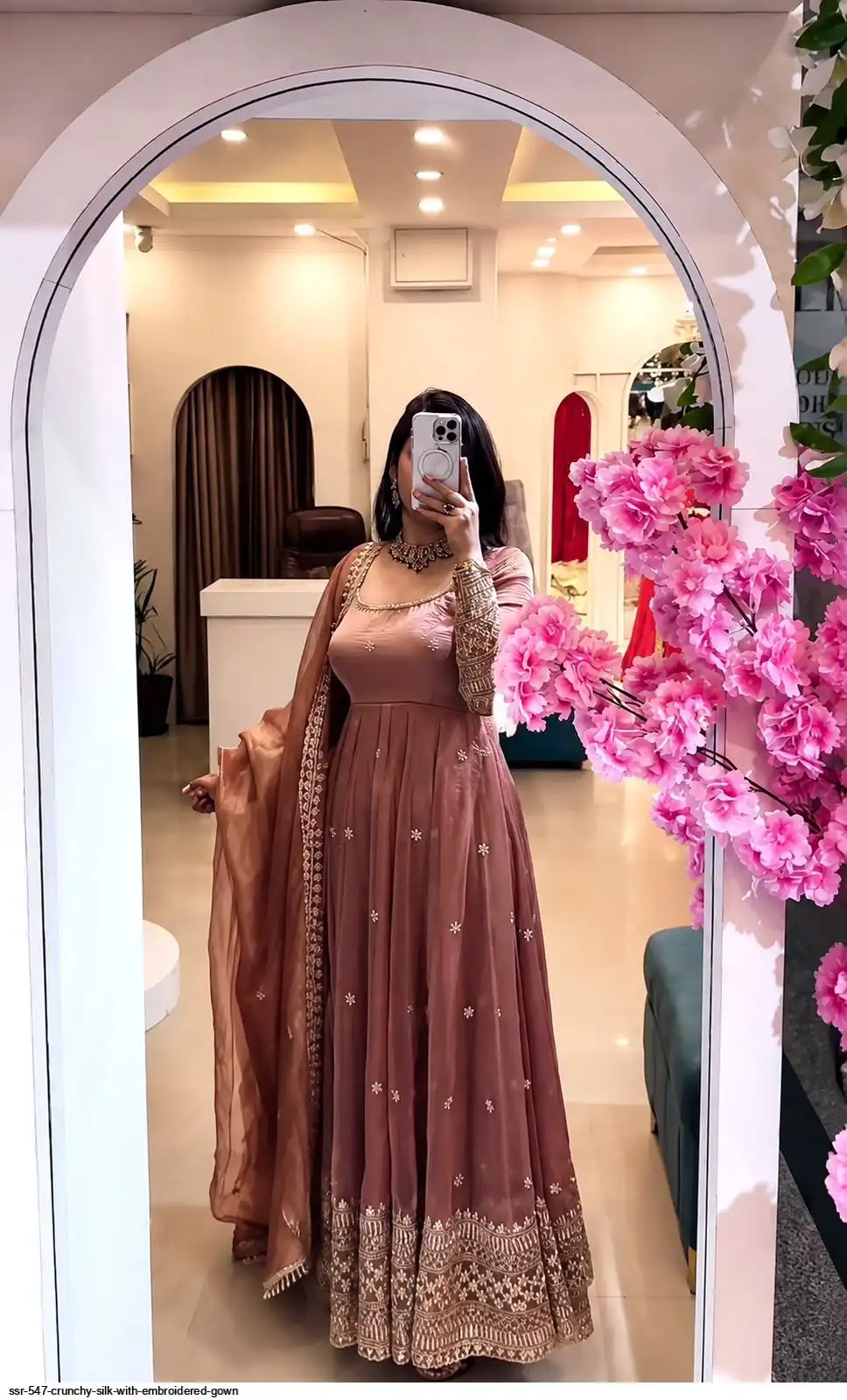 SSR 547 CRUNCHY SILK WITH EMBROIDERED GOWN 2