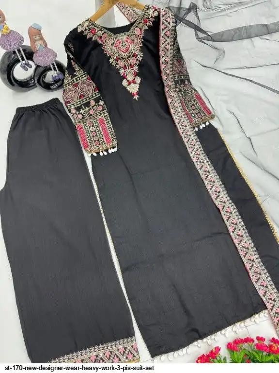 ST 170 NEW DESIGNER WEAR HEAVY WORK 3 PIS SUIT SET F