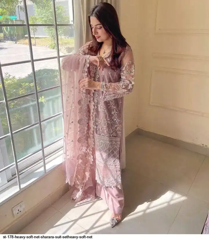 ST 178 HEAVY SOFT NET SHARARA SUIT SETHEAVY SOFT NET 2