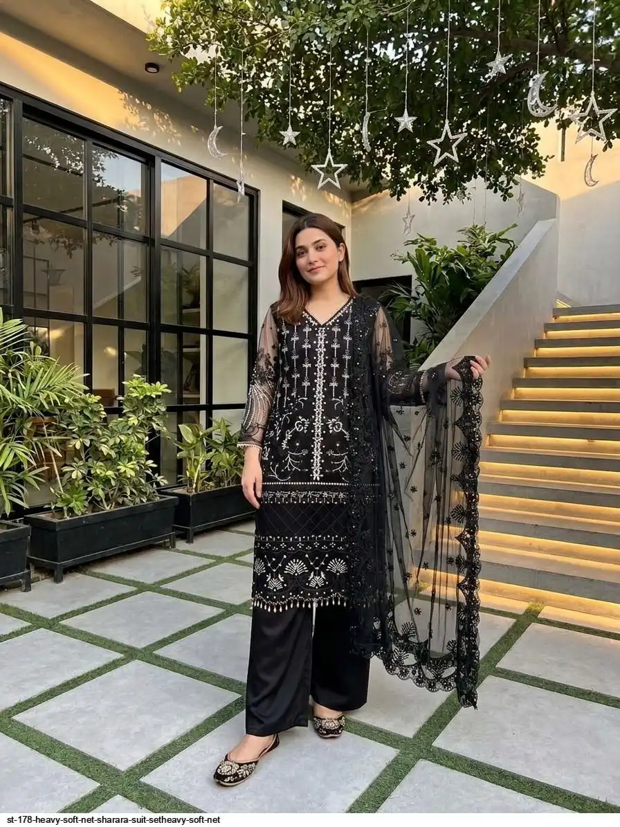 ST 178 HEAVY SOFT NET SHARARA SUIT SETHEAVY SOFT NET 1