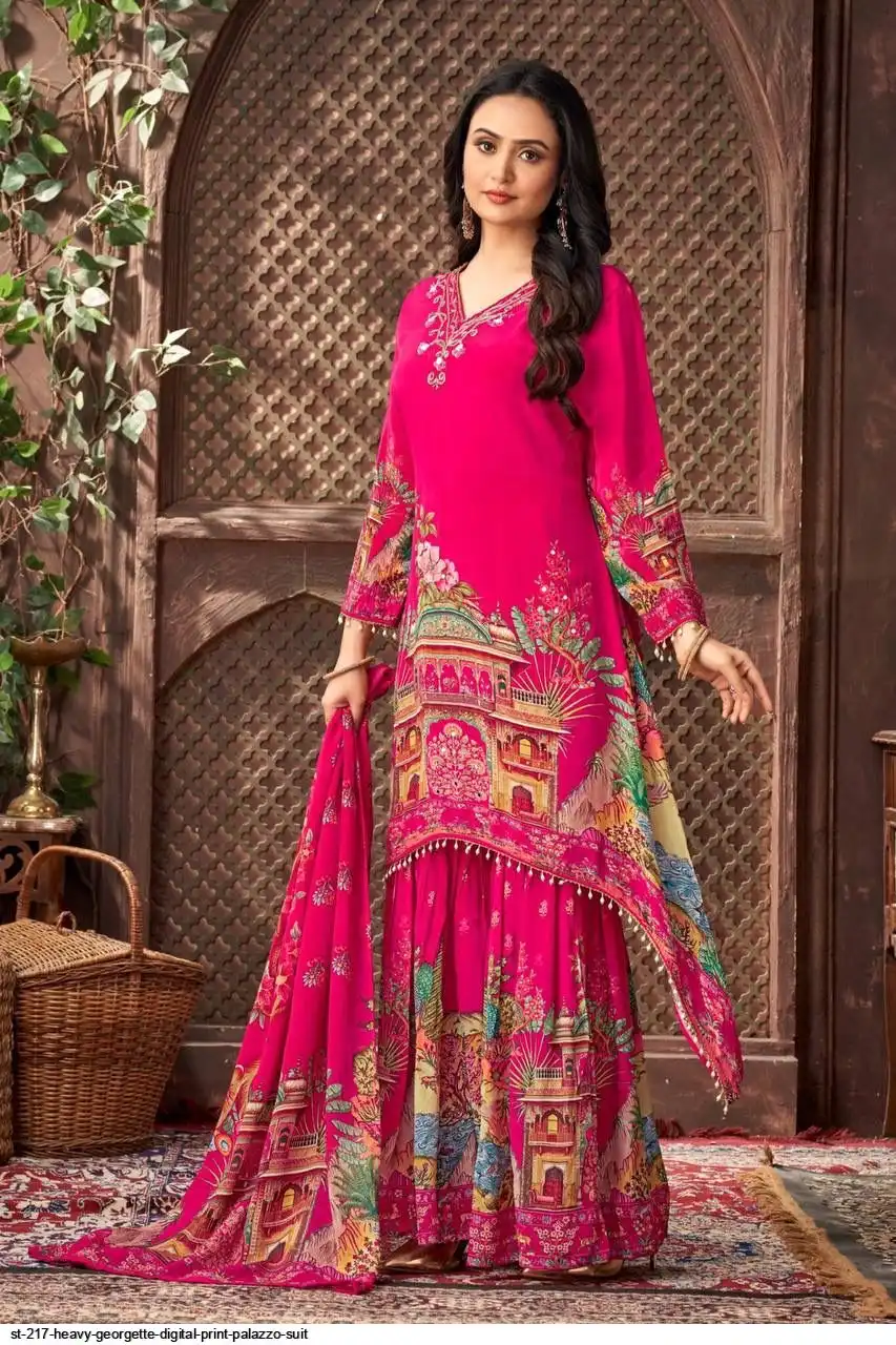 ST 217 HEAVY GEORGETTE DIGITAL PRINT PALAZZO SUIT B