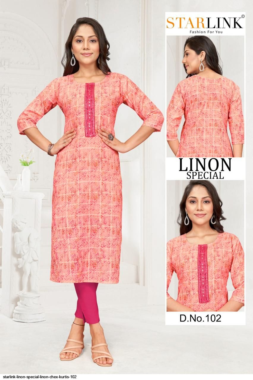 STARLINK LINON SPECIAL LINON CHEX KURTIS 102