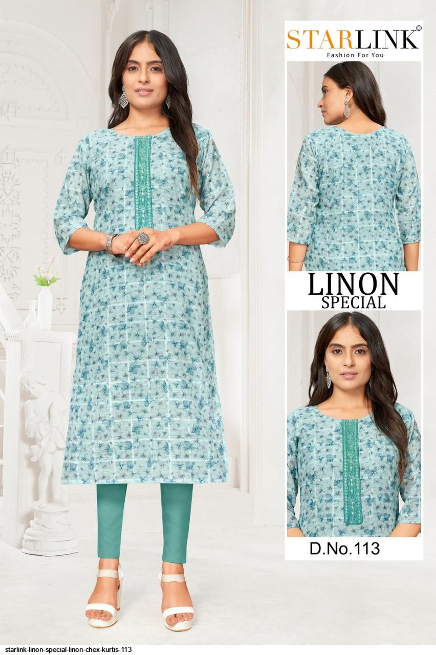STARLINK LINON SPECIAL LINON CHEX KURTIS 113
