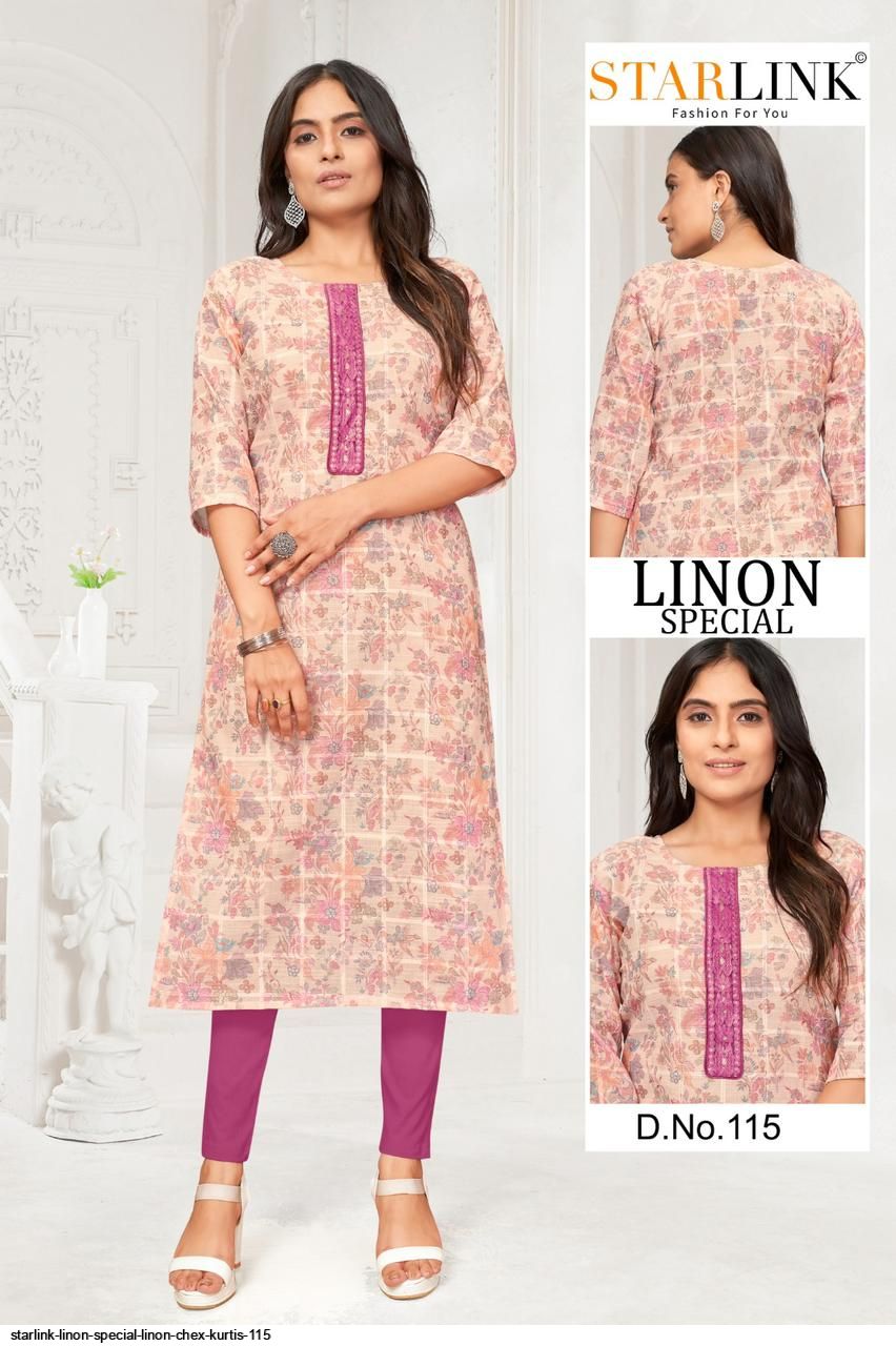 Beautiful Thread Work Peach Color Exclusive Fine Cotton Designer Kurti  AW514 - RJ Fashion