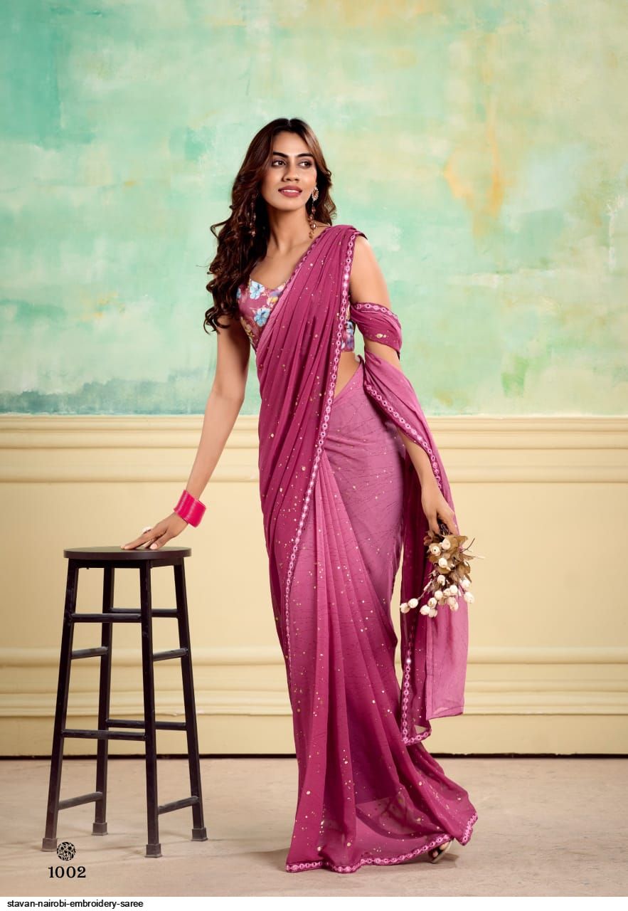 STAVAN NAIROBI EMBROIDERY SAREE 1002