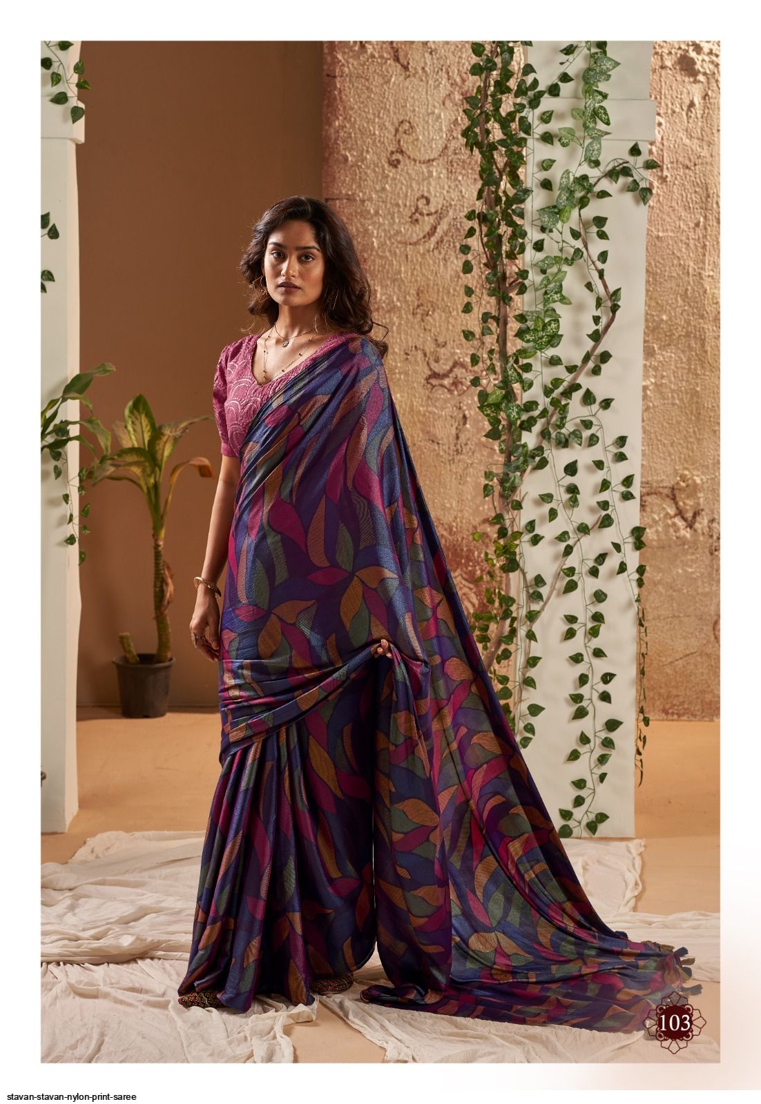 Stavan Rise STAVAN STAVAN NYLON PRINT SAREE
