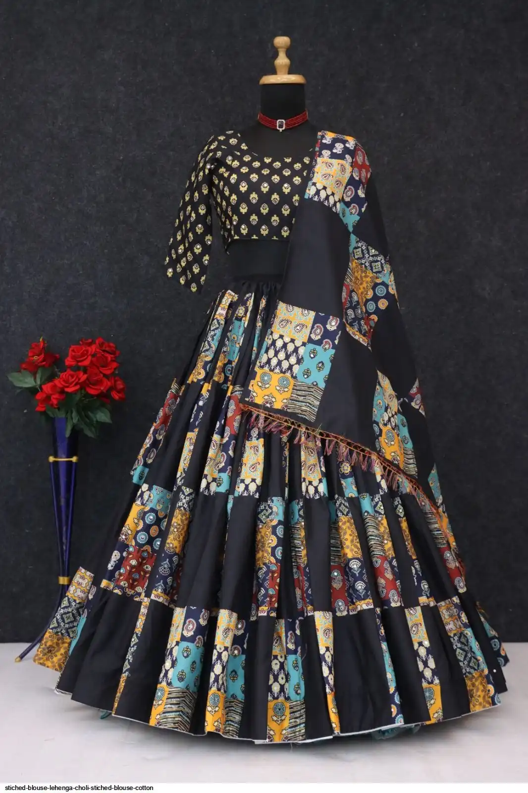 COTTON STICHED BLOUSE LEHENGA CHOLI 9