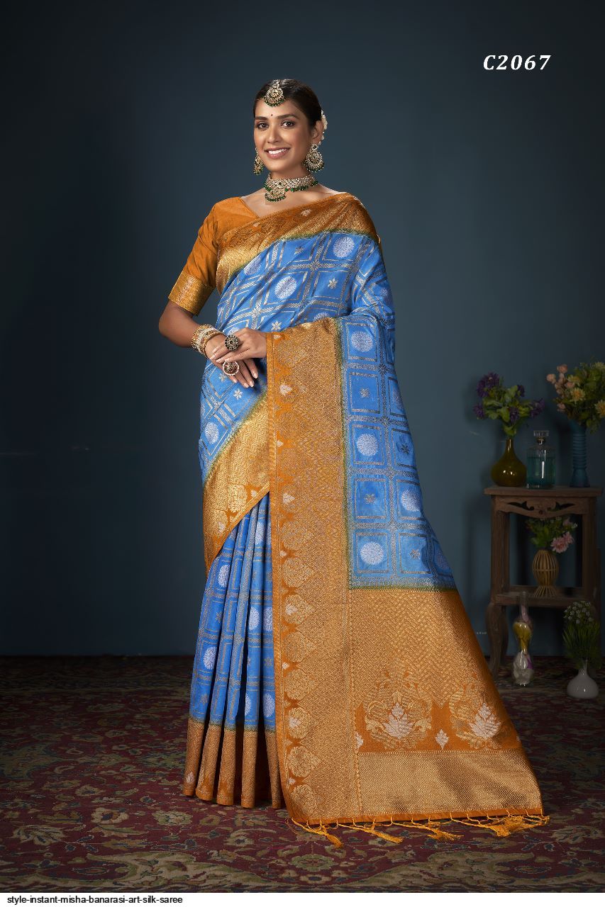 Buy Blue Sarees for Women by Tani Bana Online | Ajio.com