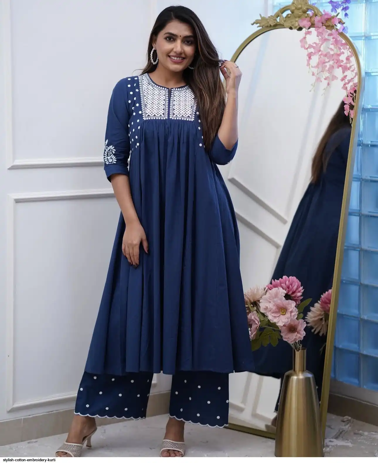 STYLISH COTTON EMBROIDERY KURTI