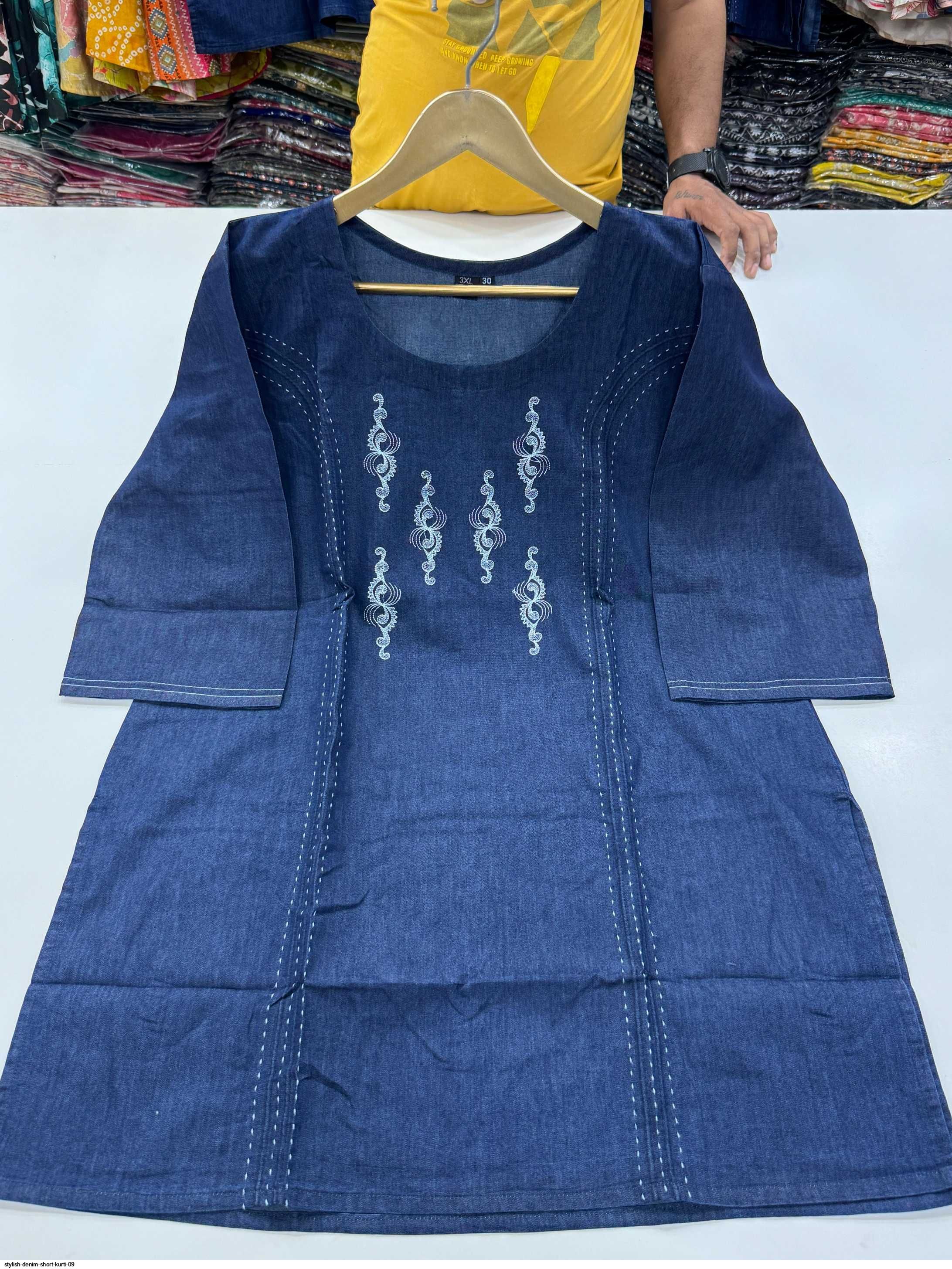 STYLISH DENIM SHORT KURTI 09