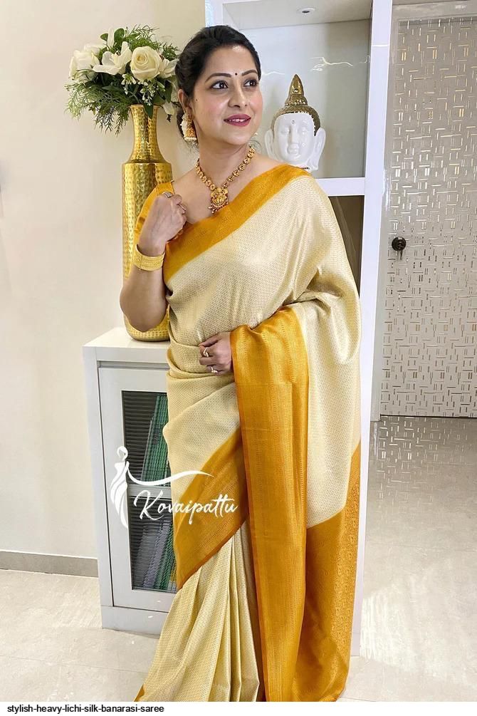 STYLISH HEAVY LICHI SILK BANARASI SAREE