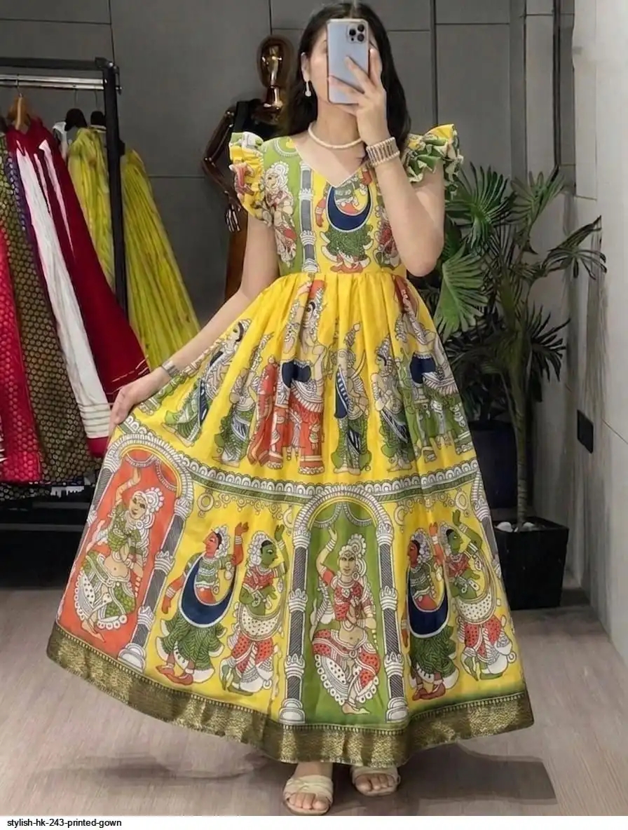 STYLISH HK 243 PRINTED GOWN B