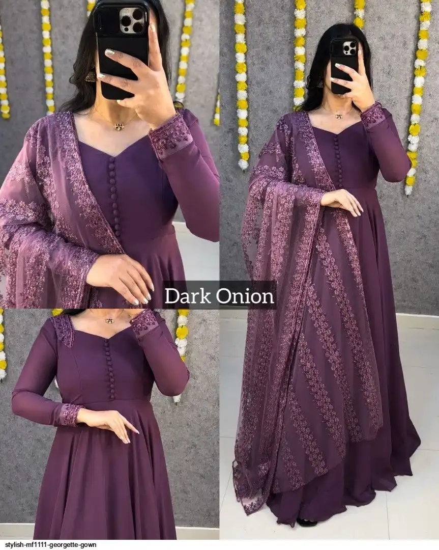 STYLISH MF1111 GEORGETTE GOWN A