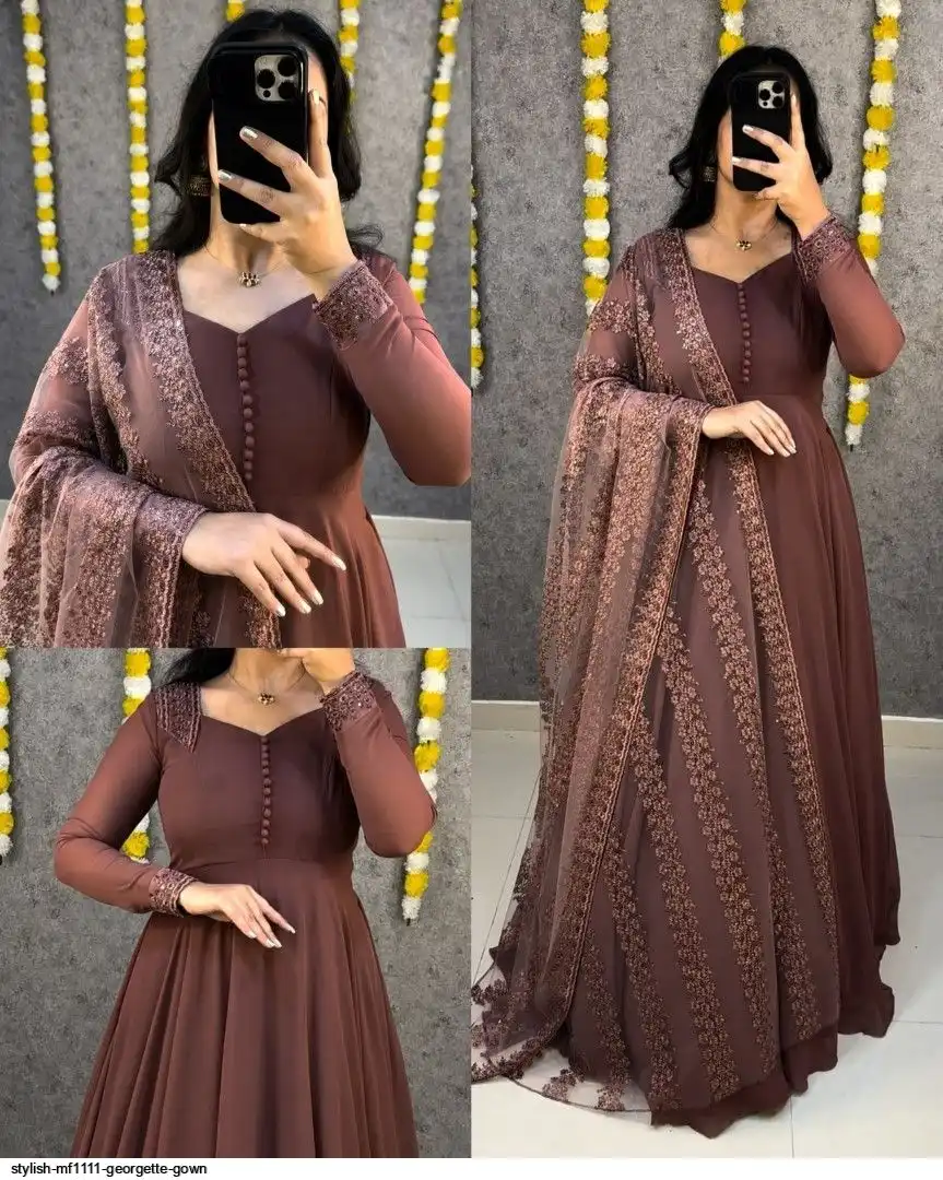 STYLISH MF1111 GEORGETTE GOWN D