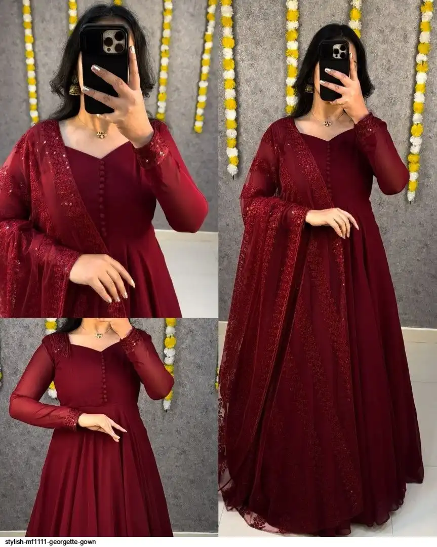 STYLISH MF1111 GEORGETTE GOWN C