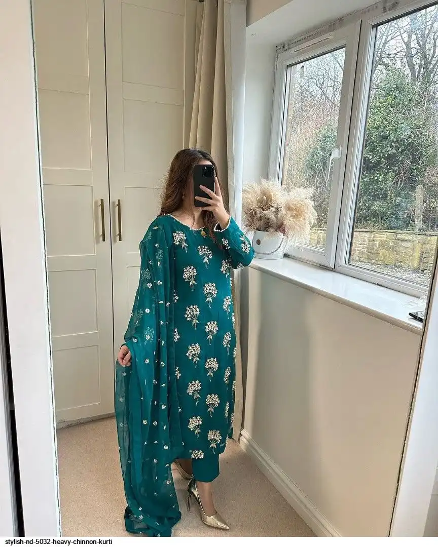 STYLISH ND 5032 HEAVY CHINNON KURTI B