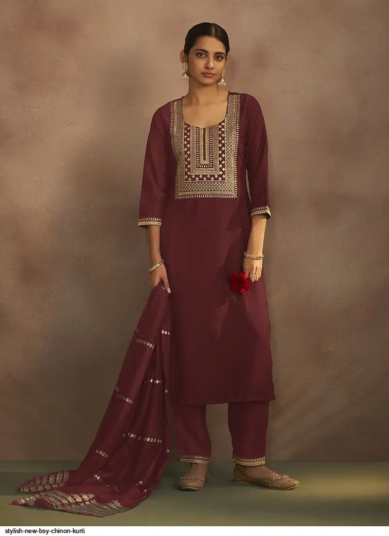 STYLISH NEW BSY CHINON KURTI B