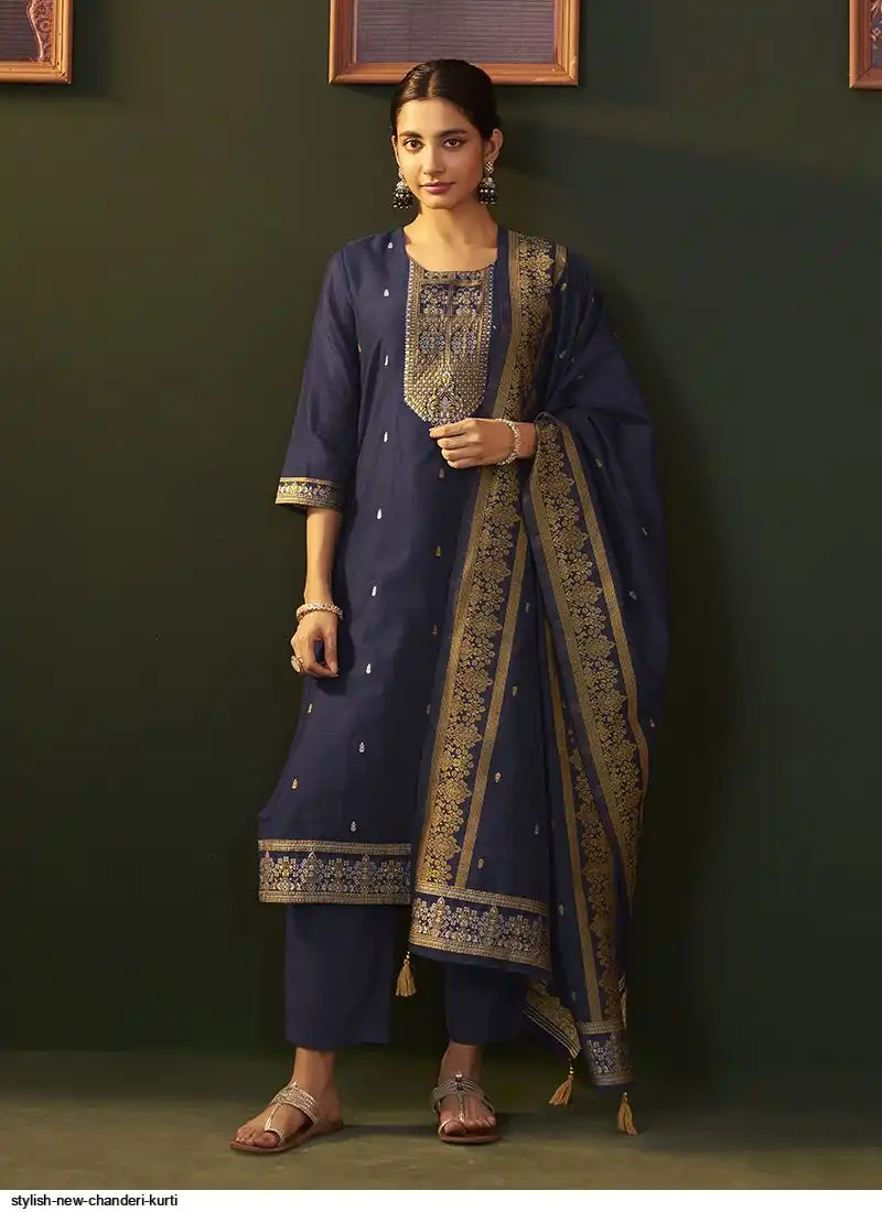 STYLISH NEW CHANDERI KURTI B