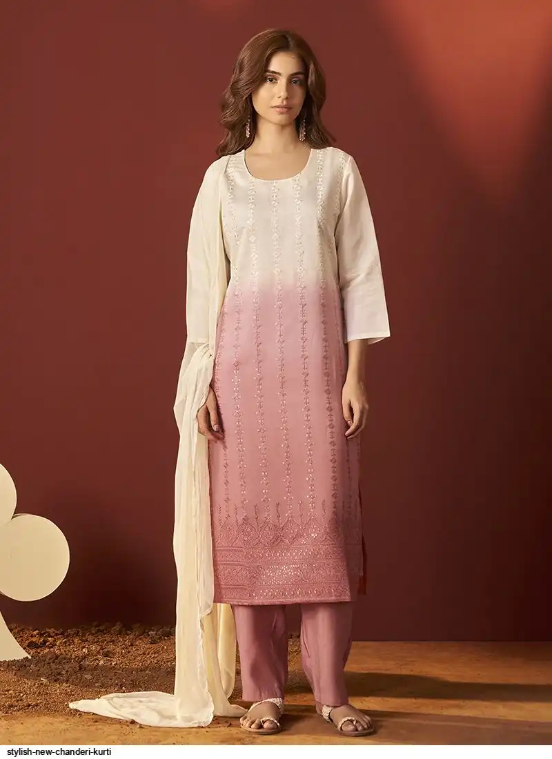 STYLISH NEW CHANDERI KURTI A