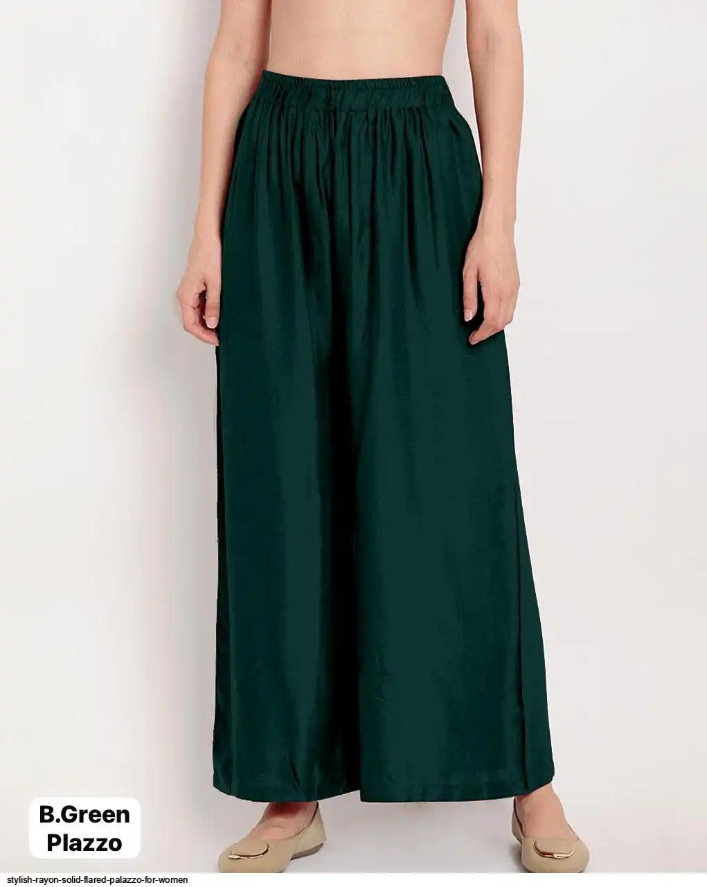 STYLISH RAYON SOLID FLARED PALAZZO FOR WOMEN H