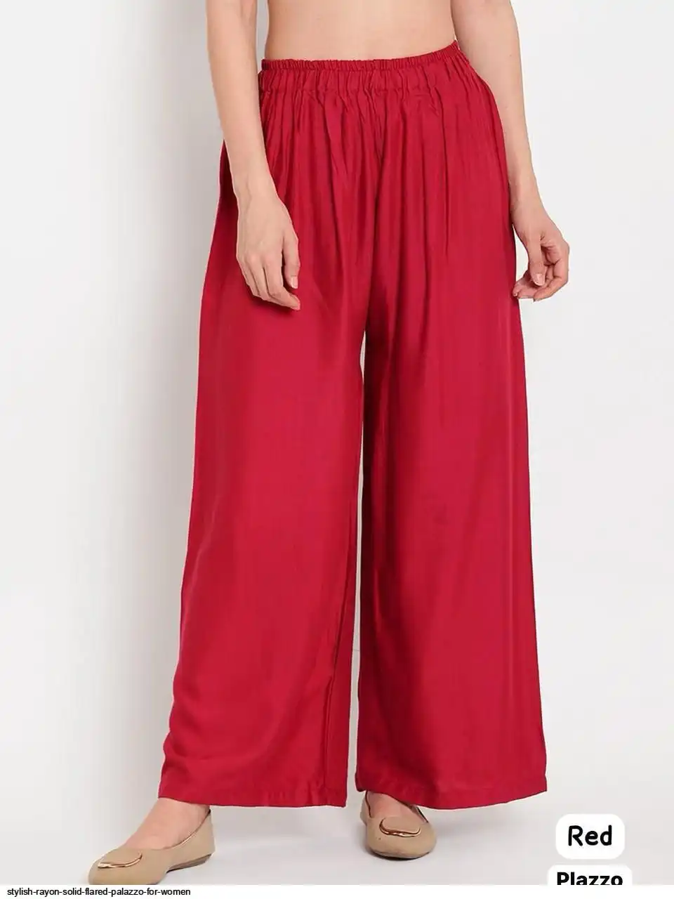STYLISH RAYON SOLID FLARED PALAZZO FOR WOMEN C
