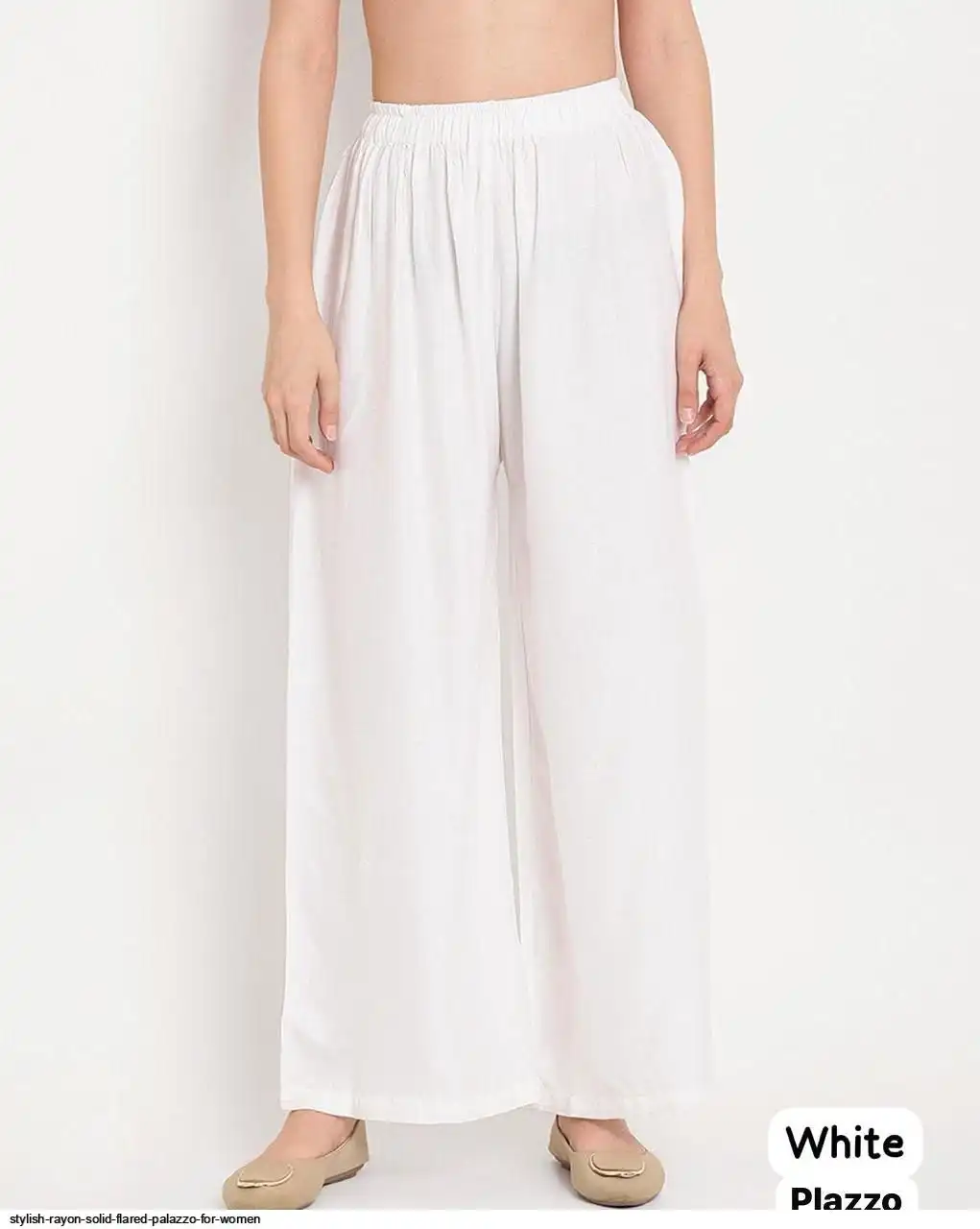 STYLISH RAYON SOLID FLARED PALAZZO FOR WOMEN D