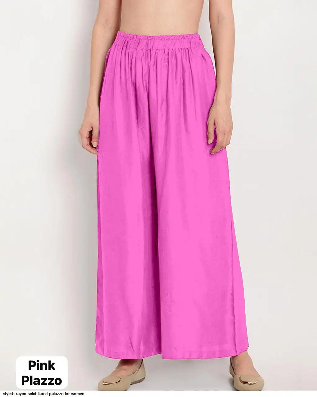 STYLISH RAYON SOLID FLARED PALAZZO FOR WOMEN F