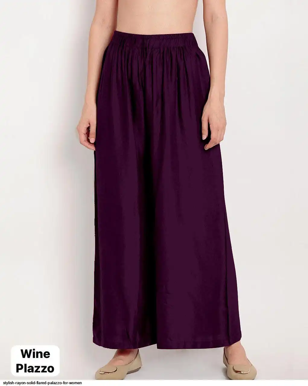 STYLISH RAYON SOLID FLARED PALAZZO FOR WOMEN G