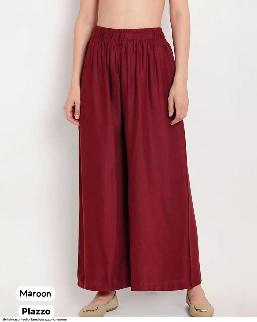 STYLISH RAYON SOLID FLARED PALAZZO FOR WOMEN I