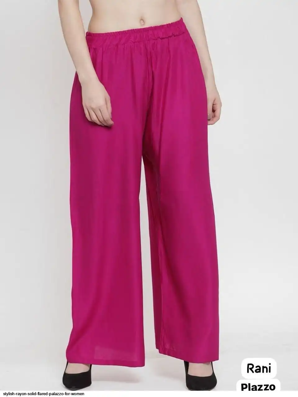 STYLISH RAYON SOLID FLARED PALAZZO FOR WOMEN E
