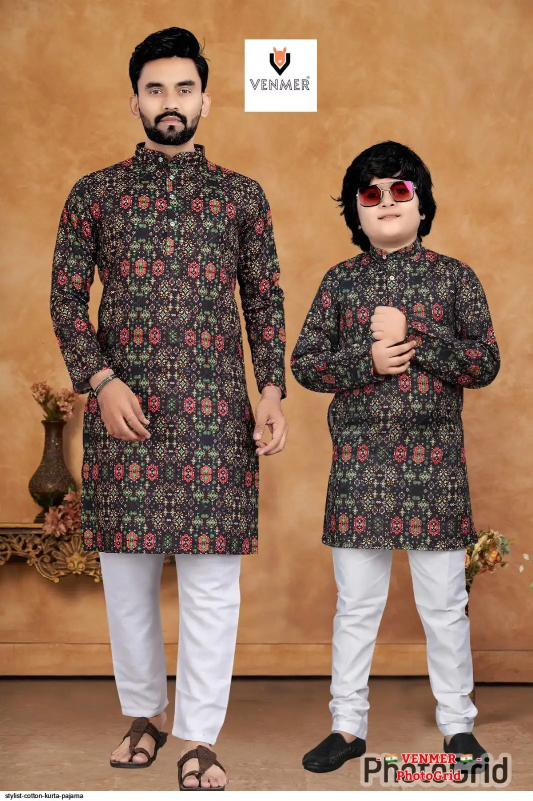 STYLIST COTTON KURTA PAJAMA SON AND FATHER E