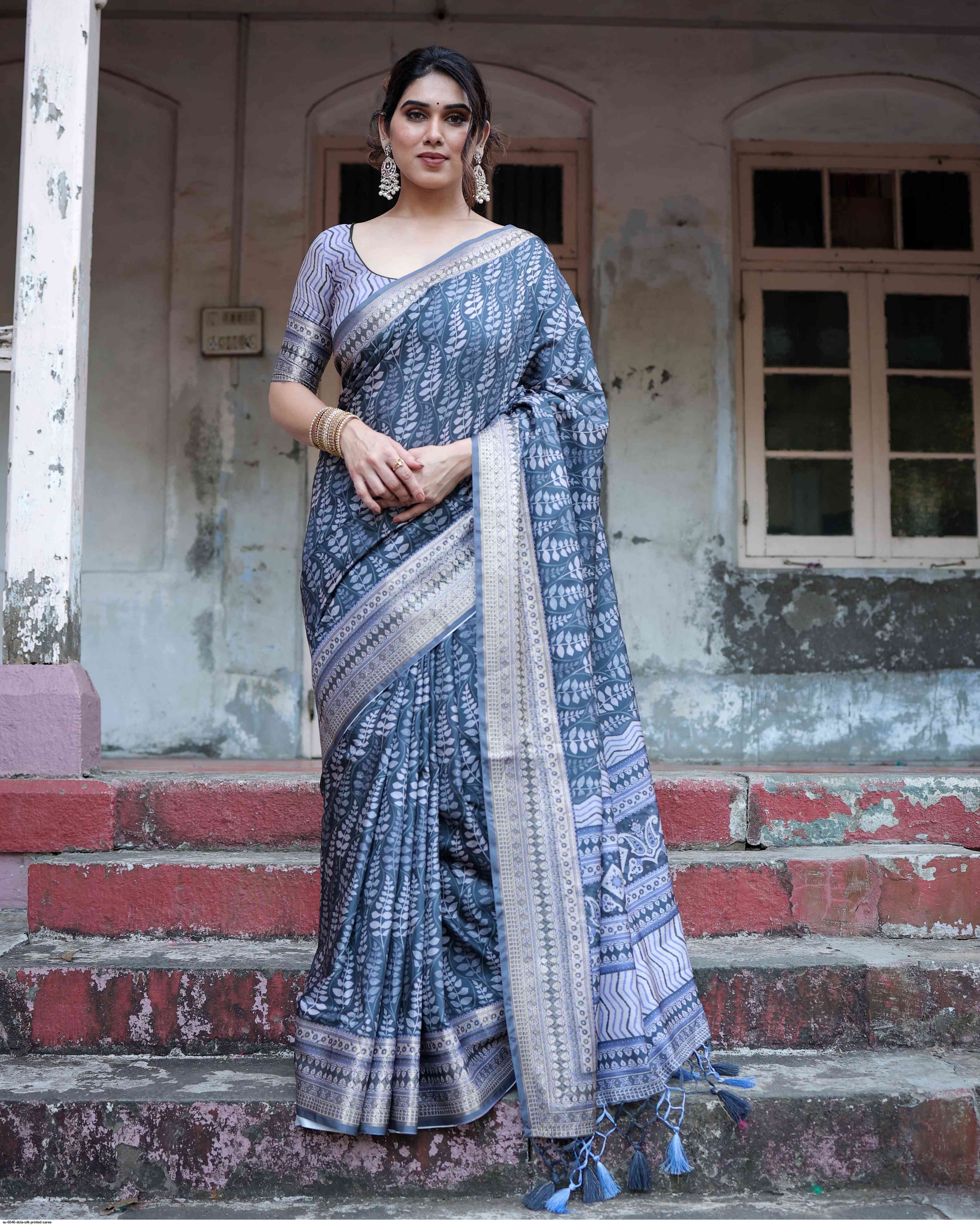SU 6046 DOLA SILK PRINTED SAREE B