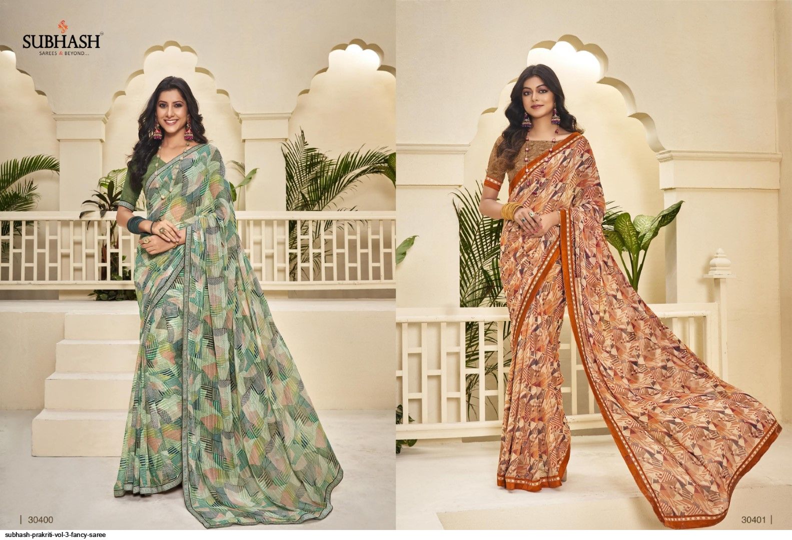 Subhash Shravan Chiffon with Laheriya Printed saree colleciton