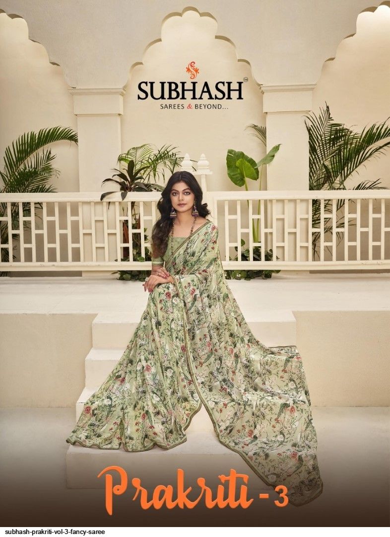 subhash prakriti vol 3 fancy saree 954