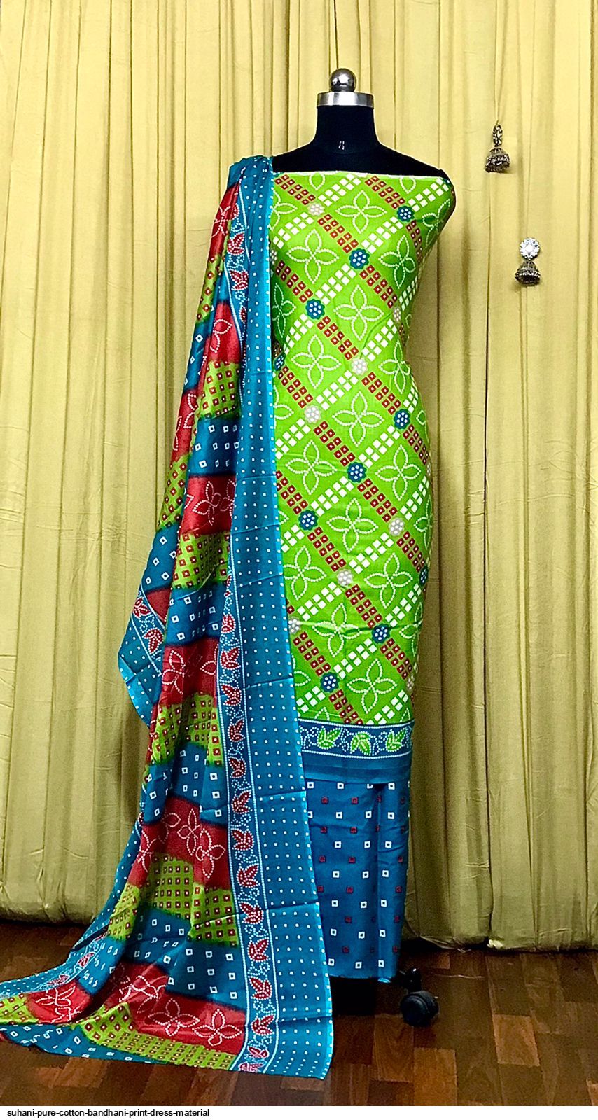 bandhani print dress material