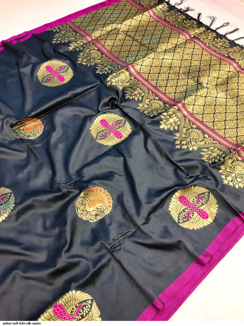 SULTAN SOFT LICHI SILK SAREE F
