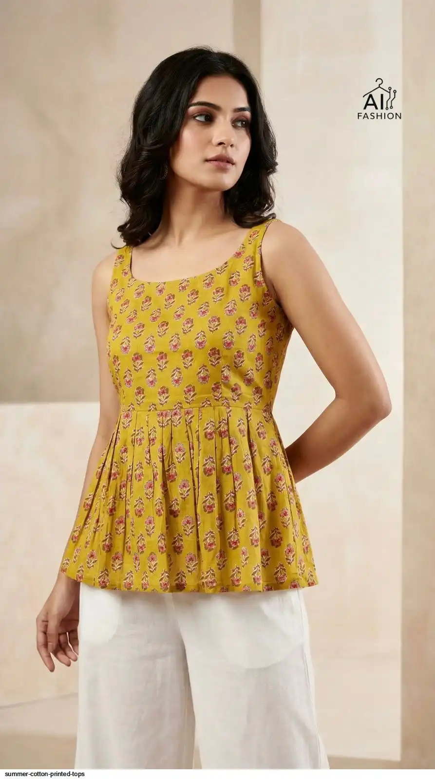 SUMMER COTTON PRINTED TOPS F