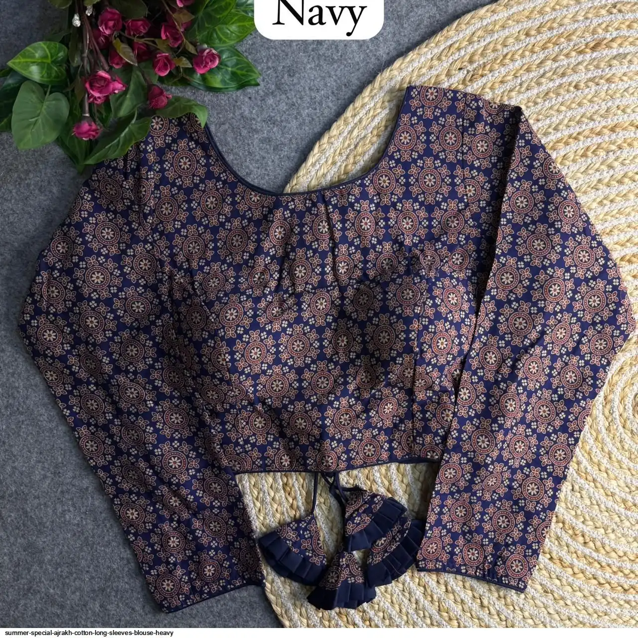 SUMMER SPECIAL AJRAKH COTTON LONG SLEEVES BLOUSE HEAVY 4