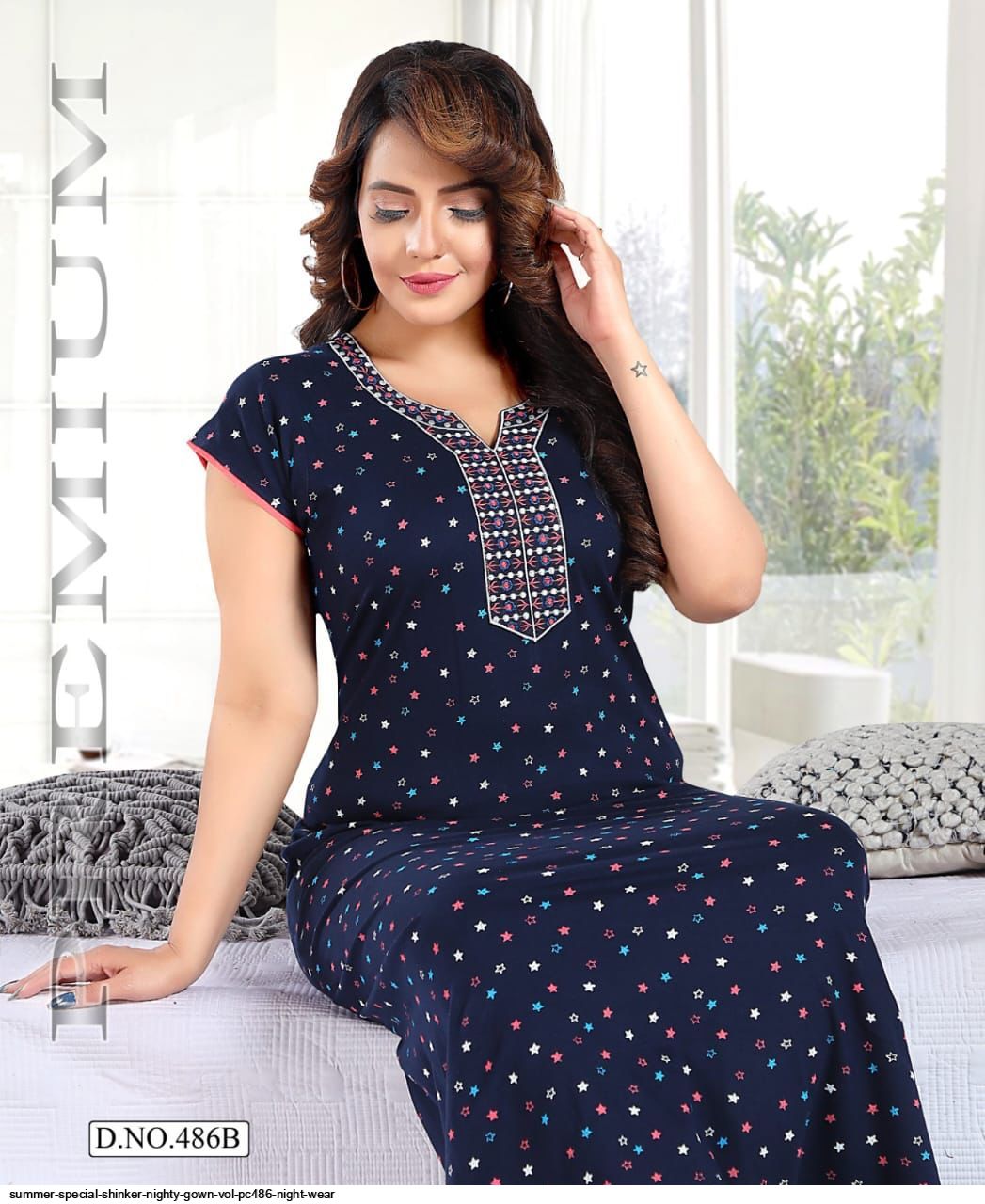 summer special shinker nighty gown vol 455 sd printed hosiery cotton nighty  collection