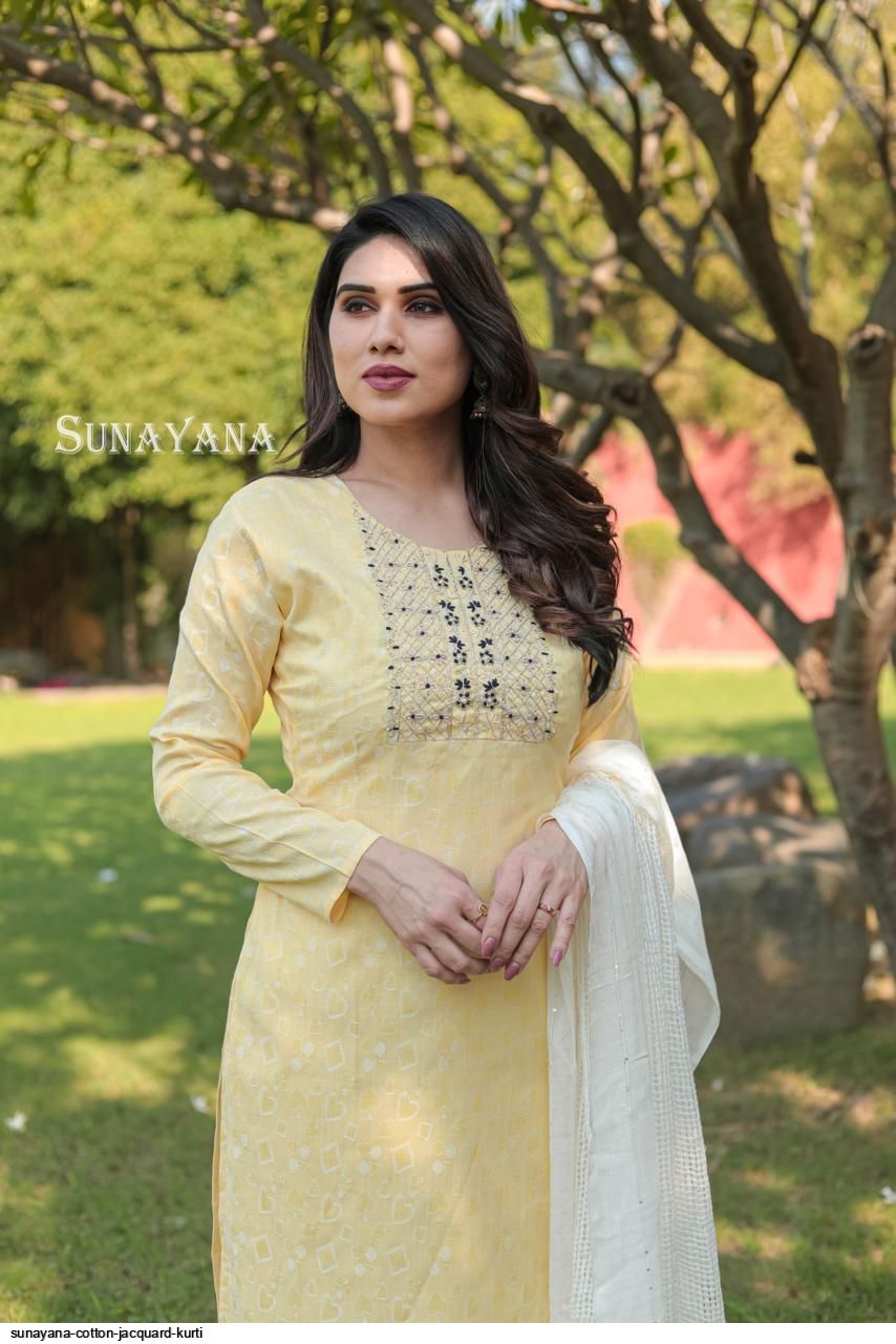 SUNAYANA COTTON JACQUARD KURTI