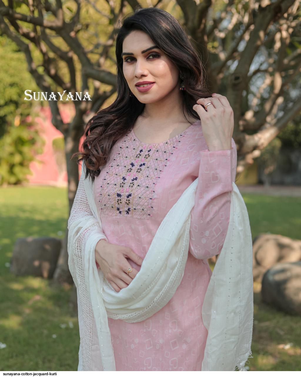 SUNAYANA COTTON JACQUARD KURTI